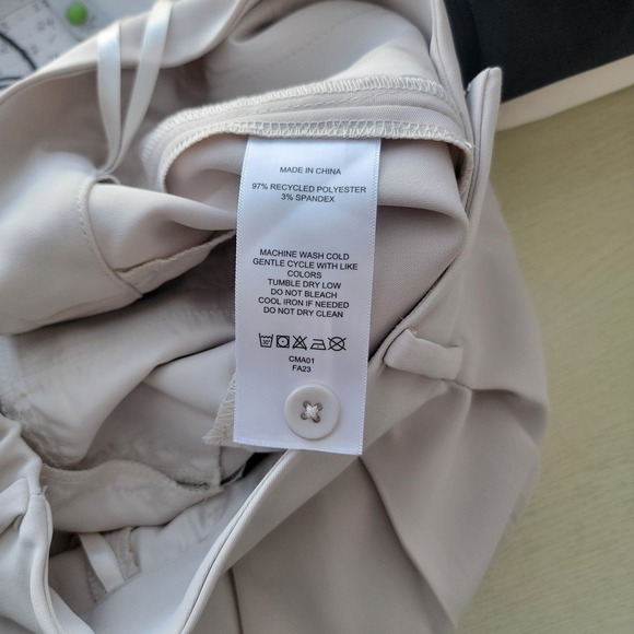 Quince Women Stretch Crepe Pleated Wide Leg Pants Sand 12 - Picture 7 of 8